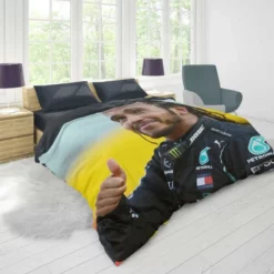 Lewis Hamilton Professional British Racing Driver Duvet Cover 1