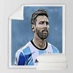 Lionel Messi  Argentina Copa America Soccer Player Sherpa Fleece Blanket