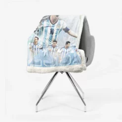 Lionel Messi Argentina Football Player Sherpa Fleece Blanket 2