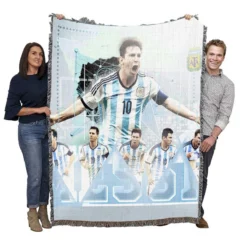 Lionel Messi Argentina Football Player Woven Blanket