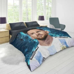 Lionel Messi  Argentina National Soccer Player Duvet Cover 1