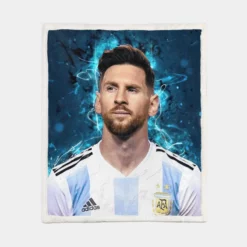 Lionel Messi  Argentina National Soccer Player Sherpa Fleece Blanket 1