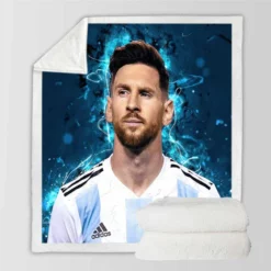 Lionel Messi  Argentina National Soccer Player Sherpa Fleece Blanket