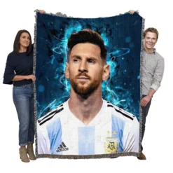 Lionel Messi  Argentina National Soccer Player Woven Blanket