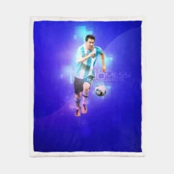 Lionel Messi Argentina Sports Player Sherpa Fleece Blanket 1