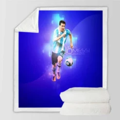 Lionel Messi Argentina Sports Player Sherpa Fleece Blanket