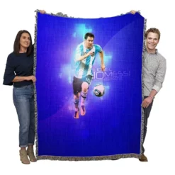 Lionel Messi Argentina Sports Player Woven Blanket