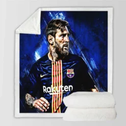 Lionel Messi Argentinian Footballer Player Sherpa Fleece Blanket