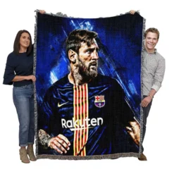 Lionel Messi Argentinian Footballer Player Woven Blanket