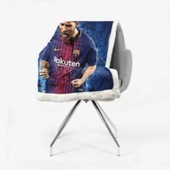 Lionel Messi  Barca Ballon d Or Football Player Sherpa Fleece Blanket 2