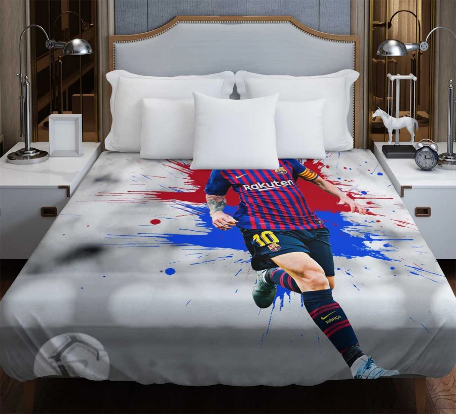 Lionel Messi  Barca Champions Leagues Soccer Player Duvet Cover