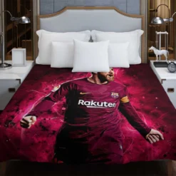 Lionel Messi  Barca Copa del Rey Football Player Duvet Cover