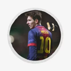 Lionel Messi Barca Footballer Player Round Beach Towel