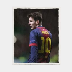 Lionel Messi Barca Footballer Player Sherpa Fleece Blanket 1