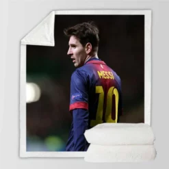 Lionel Messi Barca Footballer Player Sherpa Fleece Blanket