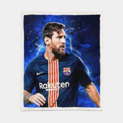 Lionel Messi  Barca Greatest Soccer Player Sherpa Fleece Blanket 1