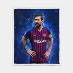 Lionel Messi  Barca La Liga Soccer Player Sherpa Fleece Blanket 1