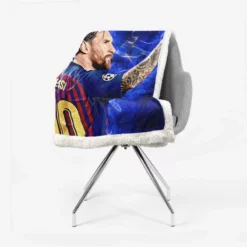 Lionel Messi  Barca Ligue 1 Football Player Sherpa Fleece Blanket 2