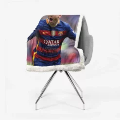 Lionel Messi Barca Physical Footballer Player Sherpa Fleece Blanket 2