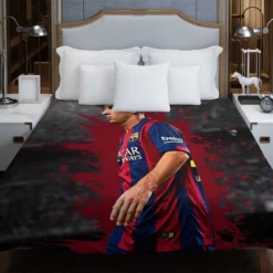 Lionel Messi  Barca most goals in La Liga Player Duvet Cover