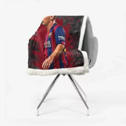 Lionel Messi  Barca most goals in La Liga Player Sherpa Fleece Blanket 2