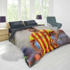 Lionel Messi Barcelona Stripe Jersey Duvet Cover 1