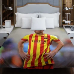 Lionel Messi Barcelona Stripe Jersey Duvet Cover