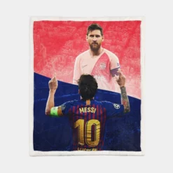 Lionel Messi Capable Barca Soccer Player Sherpa Fleece Blanket 1