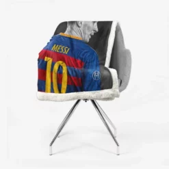 Lionel Messi Competitive Football Player Sherpa Fleece Blanket 2