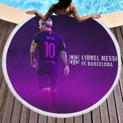 Lionel Messi Copa de la Liga Football Player Round Beach Towel 1