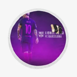 Lionel Messi Copa de la Liga Football Player Round Beach Towel