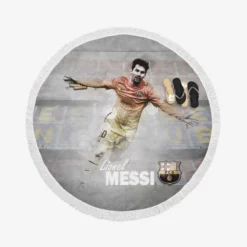 Lionel Messi Copa del Rey Footballer Player Round Beach Towel