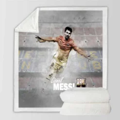 Lionel Messi Copa del Rey Footballer Player Sherpa Fleece Blanket