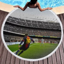 Lionel Messi Dependable Barca Sports Player Round Beach Towel 1