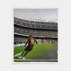 Lionel Messi Dependable Barca Sports Player Sherpa Fleece Blanket 1