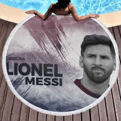 Lionel Messi Elite Sports Player Round Beach Towel 1