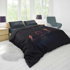 Lionel Messi Encouraging Football Player Duvet Cover 1