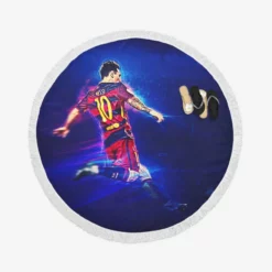 Lionel Messi Ethical Football Player Round Beach Towel