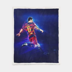 Lionel Messi Ethical Football Player Sherpa Fleece Blanket 1