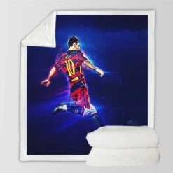 Lionel Messi Ethical Football Player Sherpa Fleece Blanket