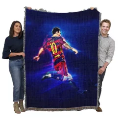 Lionel Messi Ethical Football Player Woven Blanket