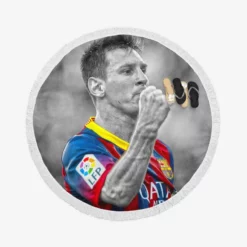 Lionel Messi European Cup Football Player Round Beach Towel