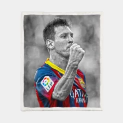 Lionel Messi European Cup Football Player Sherpa Fleece Blanket 1