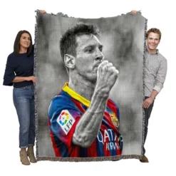 Lionel Messi European Cup Football Player Woven Blanket