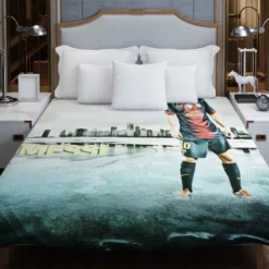 Lionel Messi Extraordinary Soccer Player Duvet Cover