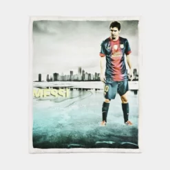 Lionel Messi Extraordinary Soccer Player Sherpa Fleece Blanket 1