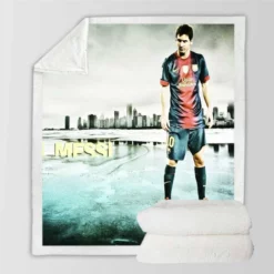 Lionel Messi Extraordinary Soccer Player Sherpa Fleece Blanket