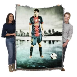 Lionel Messi Extraordinary Soccer Player Woven Blanket