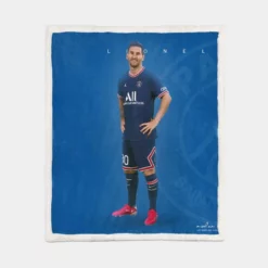 Lionel Messi French Cup Footballer Sherpa Fleece Blanket 1