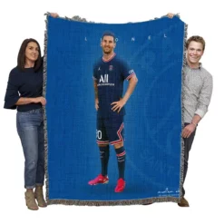 Lionel Messi French Cup Footballer Woven Blanket